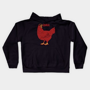 Quack Chicken Red Kids Hoodie